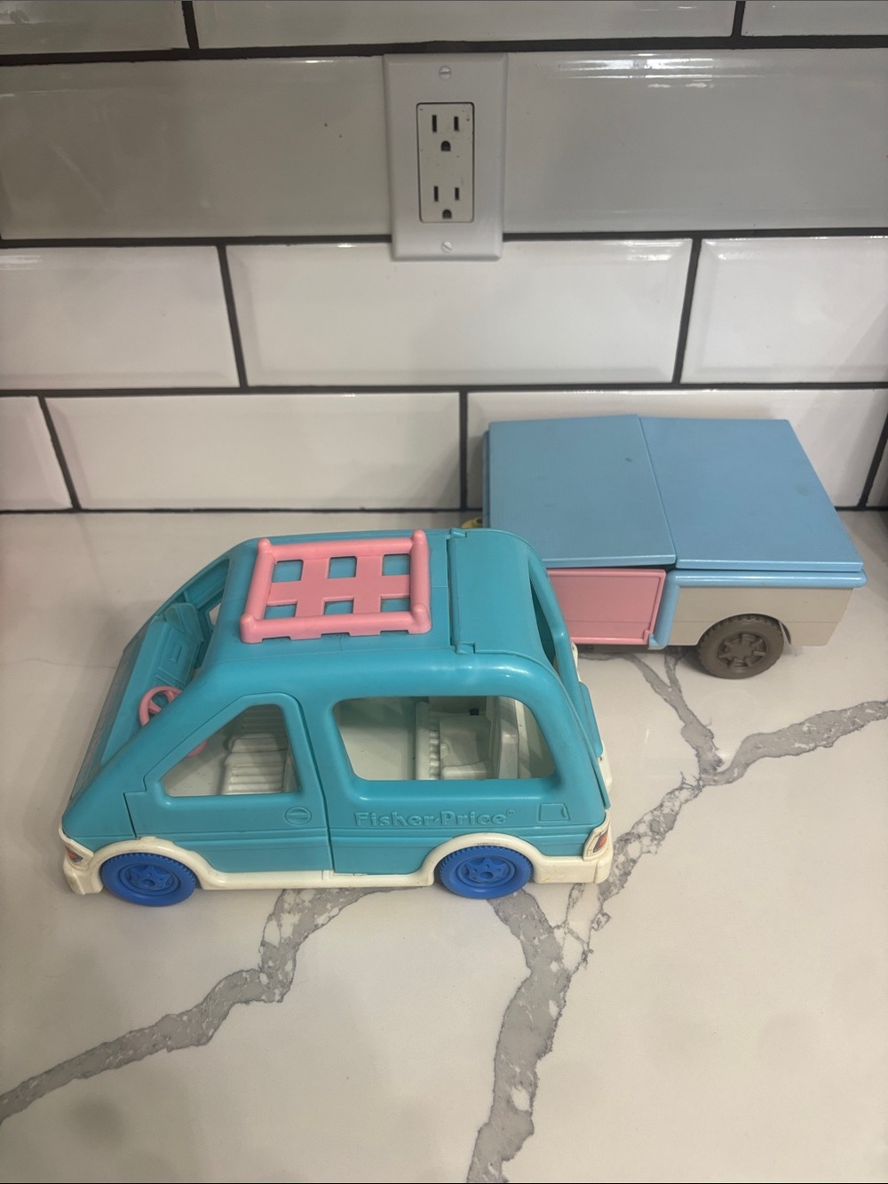 Fisher Price Loving Family Van and Tent Trailer 1993/1997